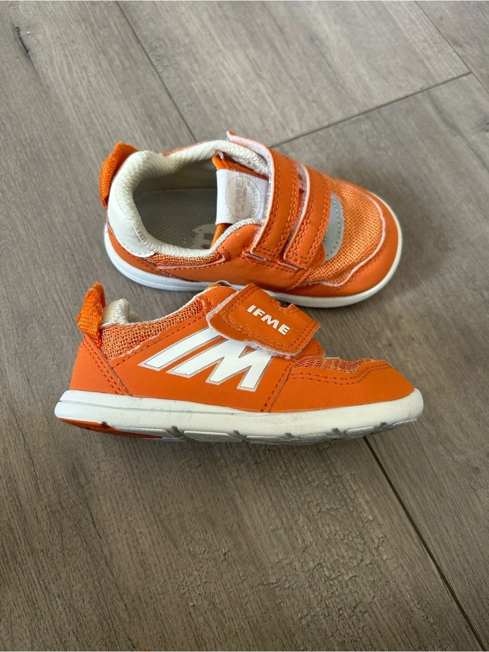 Orange IFME Light Baby / Toddler One-Belt Mesh Sneakers Size: 7.5
